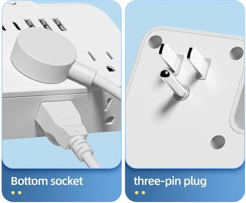 Multifunctional Power Socket with Multi-Port Extension: 6 AC Sockets, 5 USB Ports (2 USB-C), an Independent Switches and a Time Display, Ideal for Schools, Studios, Workshops, Etc. White in Saudi Arabia