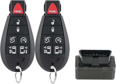 2PCS DIY Key Fob Kit استبدال لـ 2008-2018 Dodge Grand Caravan & Chrysler Town Country 2009-2014 VW Routan دخول بدون مفتاح عن بعد IYZ-C01C، M3N5WY783X مع أداة Obd سهلة in Kuwait