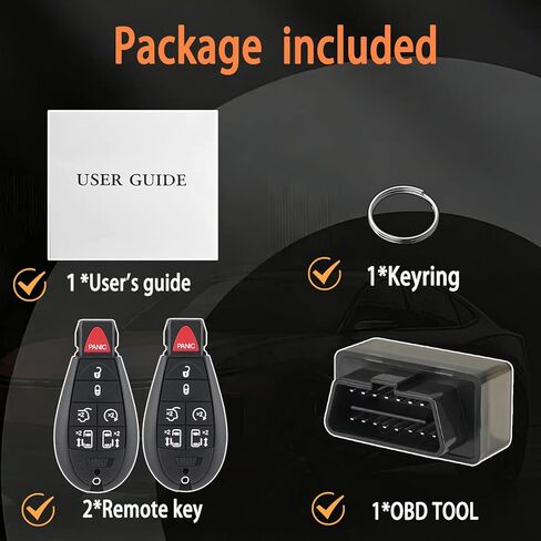 2PCS DIY Key Fob Kit استبدال لـ 2008-2018 Dodge Grand Caravan & Chrysler Town Country 2009-2014 VW Routan دخول بدون مفتاح عن بعد IYZ-C01C، M3N5WY783X مع أداة Obd سهلة in Kuwait
