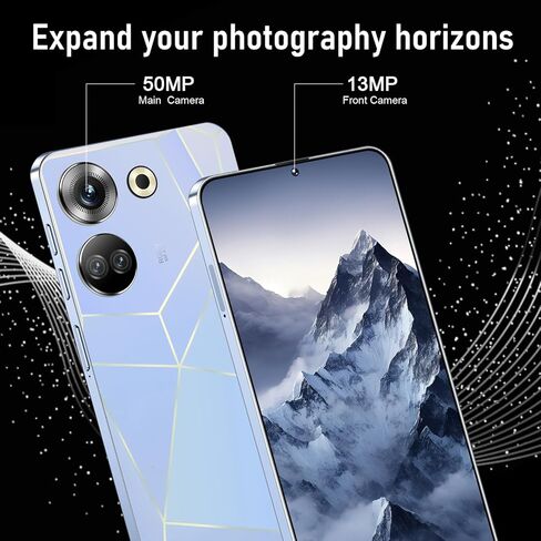 Unlocked Phone C20 PRO Android Cell Phone 8GB+256GB 13MP+50MP Camera, 6800mAh Large Battery, Unique Appearance Design, 4G Dual SIM (White) in Saudi Arabia