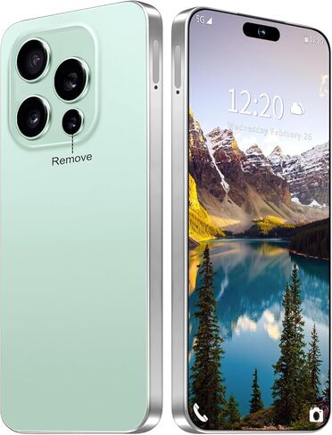 I16 Ultra 16GB+1TB 6.99 بوصة HD شاشة هاتف ذكي غير مقفل، بطارية 7000 مللي أمبير في الساعة غير مقفلة الهاتف، Android 14 فتح زر بصمة الإصبع/الصور/معرف الوجه/شريحتي اتصال/5G/GPS (وردي، 16+1 تيرابايت) in Kuwait