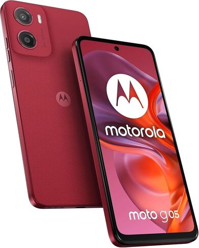 موتورولا موتو G05 XT2523-2 ثنائي شريحة الاتصال 128 جيجا + 4 جيجا رام (GSM فقط | لا يوجد CDMA) هاتف ذكي GSM مفتوح 4G/LTE (لهاتف T-Mobile، Metro، Tello، Mint، Ultra) الطراز العالمي - (أحمر) in Kuwait