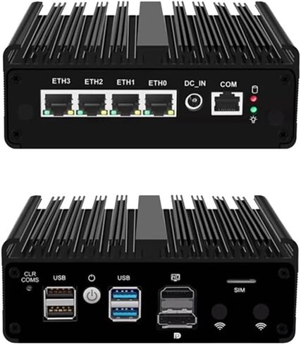 Fanless Mini PC J5005 with M.2 Nvme 4*i226 2.5G LAN , Micro Firewall Appliance 2*USB3.0 ,SIM Card Slot, WiFi,Mini Desktop Computer Hardware, Micro Router Appliance, AES-NI, OPNsense,NO RAM NO SSD in Saudi Arabia
