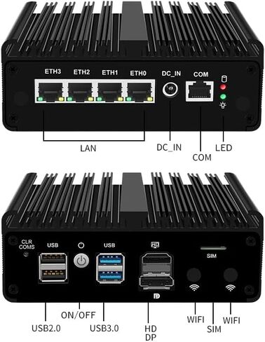 Fanless Mini PC J5005 with M.2 Nvme 4*i226 2.5G LAN , Micro Firewall Appliance 2*USB3.0 ,SIM Card Slot, WiFi,Mini Desktop Computer Hardware, Micro Router Appliance, AES-NI, OPNsense,NO RAM NO SSD in Saudi Arabia