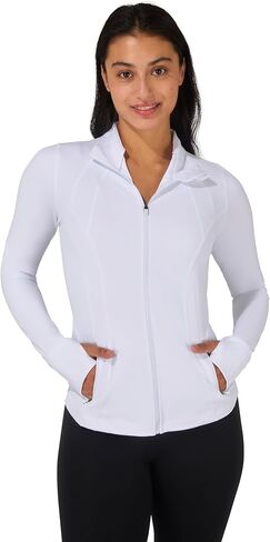 90 Degree By Reflex Womens High Neck Ribbed Performance Spring Jacket with Thumbholes in Saudi Arabia
