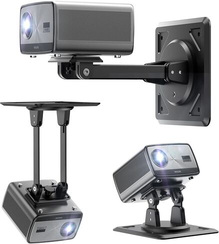 3-in-1 Projector Stand, Ceiling Wall Desktop Mount, 360° Swivel & 180° Tilt, 1/4 Inch Screw, ABS Material, Works with Nebula Capsule 3/Air/Pro, XGIMI Halo+/MoGo and Most Projectors (Black) in Saudi Arabia