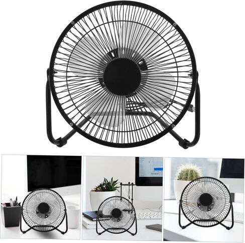 Hemoton Metal Retro Fan 8 Inch Desktop Mini Fan 360° Rotation Quiet and -powered for Office in Saudi Arabia