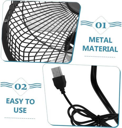Hemoton Metal Retro Fan 8 Inch Desktop Mini Fan 360° Rotation Quiet and -powered for Office in Saudi Arabia