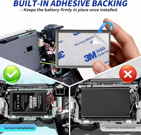 GKHERD 2-Pack 8880mWh PS5 بطارية بديلة لوحدة التحكم PS5 ذات سعة عالية - متوافقة مع وحدة التحكم الأصلية PS5، تتضمن أدوات إصلاح، بطاريات قابلة لإعادة الشحن للألعاب الممتدة in Kuwait