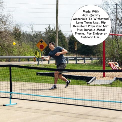 Homie Portable Pickleball Net Set with 4 Paddles, 4 Balls, Backpack Carrying Bag, 22 FT Regulation Size, Easy Setup for Outdoor Indoor, Weather Resistant Metal Frame in Saudi Arabia