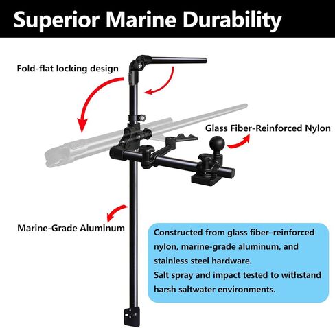 Livescope Transducer Pole 30 بوصة، محول طاقة السونار المباشر متوافق مع LVS34 Lowrance Mount لقاعدة حفر قوارب الكاياك مع كرة مقاس 1.5 بوصة C in Kuwait
