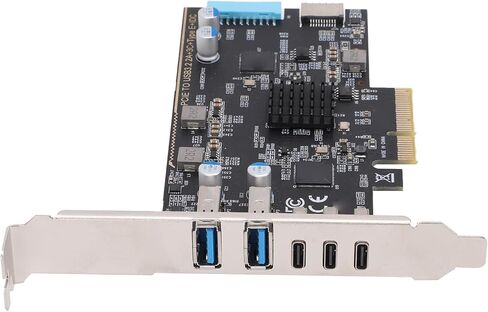 بطاقة محول PCI Express، 3 Type C 2 USB 3.0 Type E 19P IDC منافذ نقل عالية السرعة بسرعة 10 جيجابت في الثانية، مع دعم شريحة 720201 ASM3142 in Saudi Arabia