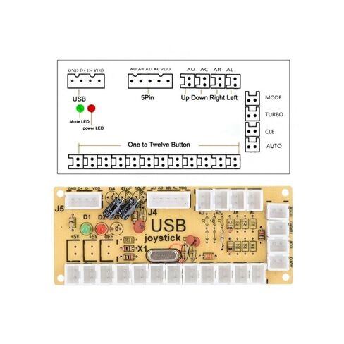 DBEIXIWEI لتقوم بها بنفسك صفر تأخير ممر USB التشفير مجلس كابل مجموعة إلى عصا التحكم لأجزاء الكمبيوتر Mame Jamma in Kuwait