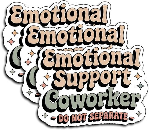 (3Pcs) Emotional Support Coworker Do Not Separate Stickers Funny Sarcastic Quote Humor Motivational Inspirational Gifts Waterproof Vinyl Decals Kindle Water Bottle Bumper Car Hard Hat Phone Laptop 3x2 in Saudi Arabia