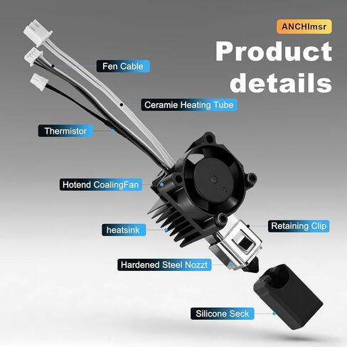 مجموعة Hotend من سلسلة P1، مجموعة كاملة لطابعات Bamboo Lab P1P، P1S ثلاثية الأبعاد، فوهة من الفولاذ المقوى 0.4 مم، سخان سيراميك، ثيرمستور، مروحة واستبدال كتلة التسخين الطارد in Saudi Arabia