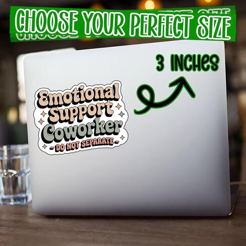 (3Pcs) Emotional Support Coworker Do Not Separate Stickers Funny Sarcastic Quote Humor Motivational Inspirational Gifts Waterproof Vinyl Decals Kindle Water Bottle Bumper Car Hard Hat Phone Laptop 3x2 in Saudi Arabia