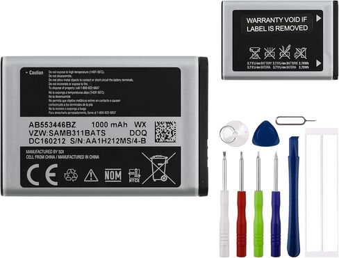 Replacement Battery AB553446GZ Compatible with Samsung Galaxy SCH-U360 a870 a930 U310, 1000mAh 3.7V, with Repair Tool Kit in Saudi Arabia