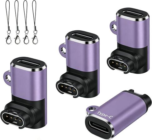 محول كابل شاحن USB C إلى Garmin 3 حزم، محول شحن من النوع C لـ Garmin Fenix ​​8/7/7X/7S/6، Vivoactive 5/4S، Venu 3/3S/2S/SQ، Forerunner 165/965/955/945/265/55/45 (أرجواني) in Kuwait