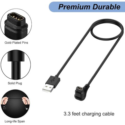 Emilydeals Charger for Coros Pace 4/Pace Pro/Apex 4/Nomad, Replacement USB Charging Cable for Coros Sport Watch (2-Pack, 3.3ft/1m) in Saudi Arabia