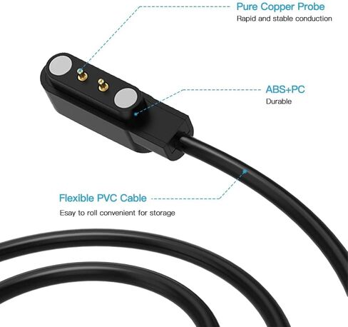 E ECSEM Patios EW1 Smart Watch Replacement Magnetic USB Charging Cable in Saudi Arabia