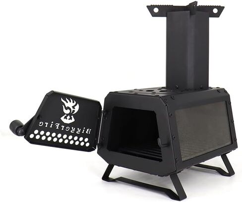 Portable Wood Burning Rocket Stove,Compact Camping Wood Stove with X-shaped Pot Holder,Air damper,Three-sided Air Vents,Large Firebox,Tent Wood Burning Stoves for Camping Heating and Outdoor Cooking in Saudi Arabia