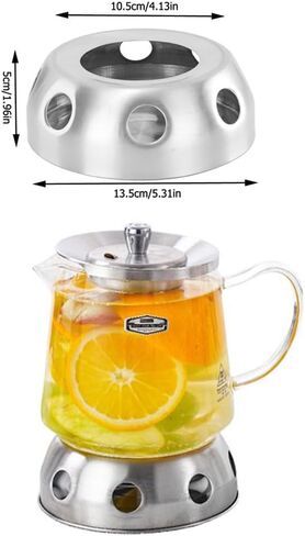 Glass Teapot Warmer Stainless Steel Tea Warmer for Tea Lights Candles Stovetop Safe Borosilicate Tea Pot with Removable Loose Tea Infuser Tea Kettle and Tea Maker Tea Light Candle in Saudi Arabia