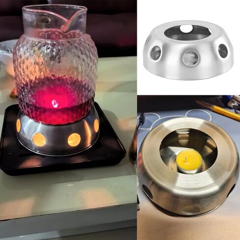 Glass Teapot Warmer Stainless Steel Tea Warmer for Tea Lights Candles Stovetop Safe Borosilicate Tea Pot with Removable Loose Tea Infuser Tea Kettle and Tea Maker Tea Light Candle in Saudi Arabia