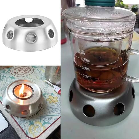 Glass Teapot Warmer Stainless Steel Tea Warmer for Tea Lights Candles Stovetop Safe Borosilicate Tea Pot with Removable Loose Tea Infuser Tea Kettle and Tea Maker Tea Light Candle in Saudi Arabia