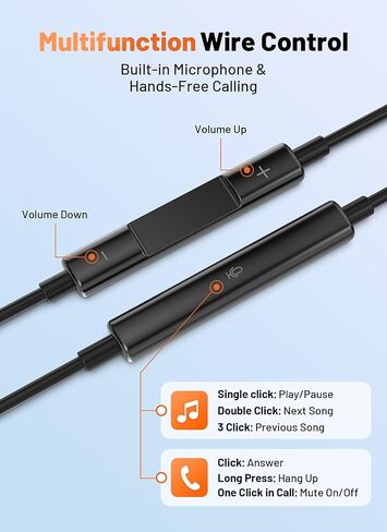 2 حزمة سماعات رأس USB C لهاتف iPhone 17 16 15، سماعات أذن سلكية USB C مع ميكروفون شفاف وتقليل الضوضاء، سماعات أذن سلكية من النوع C لهاتف Galaxy S26 Ultra S25 A16، لأجهزة iPhone Android in Kuwait