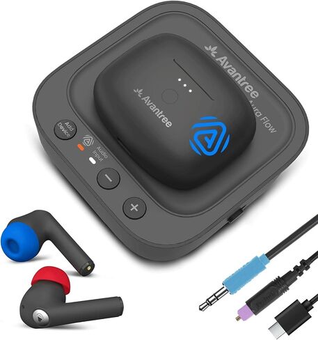 Avantree Aura Focus – Auracast Wireless TV Earbuds with Transmitter, Work with Auracast Hearing Aids, Dual Mode for TV & Phone Calls, Charging Dock, Volume Boost for Seniors & Hard of Hearing in Saudi Arabia