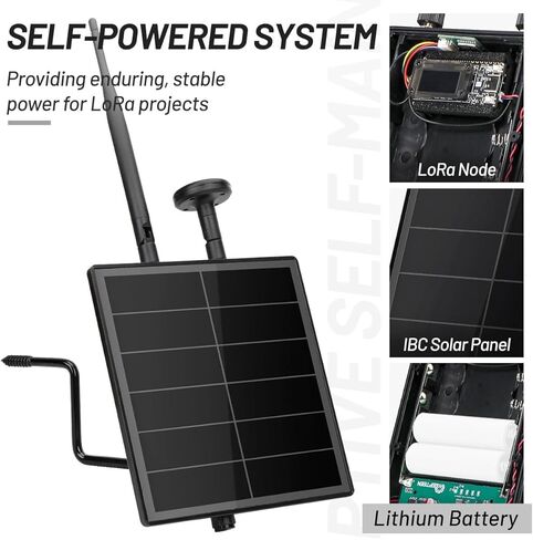 مجموعات KEEPTEEN D5L Meshcore Solar LoRa، مكرر عقدة تعقب الشبكة، لوحة شمسية بقدرة 5 وات في لوحة وحدات Heltec ESP32 V4 Lora مع نظام تحديد المواقع الفطري/هوائي 915 ميجاهرتز، بطارية WiFi Bluetooth 5200 مللي أمبير في الساعة in Kuwait