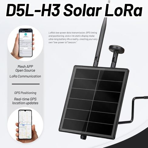 مجموعات KEEPTEEN D5L Meshcore Solar LoRa، مكرر عقدة تعقب الشبكة، لوحة شمسية بقدرة 5 وات في لوحة وحدات Heltec ESP32 V4 Lora مع نظام تحديد المواقع الفطري/هوائي 915 ميجاهرتز، بطارية WiFi Bluetooth 5200 مللي أمبير في الساعة in Kuwait
