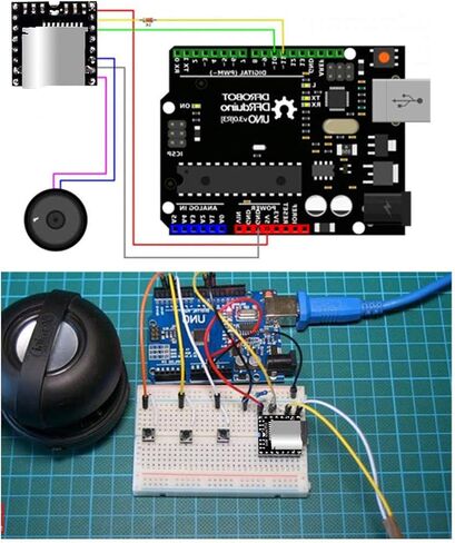 4-Piece Set of Mini MP3 Players, Audio Voice Modules Compatible with TF Cards and USB Drives, Suitable for DFPlayer, for Playing Audio, Voice, and Music in Saudi Arabia