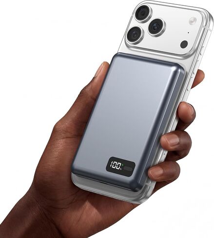Enyneo Mag.Safe Portable Charger, 10000mAh Battery Pack - Qi2 Certified, 22.5W Fast Charging Wireless Magnetic Power Bank for iPhone 17/ Air/ 16/15/14/13/12 Series, Travel Camping Essential-Grey in Saudi Arabia