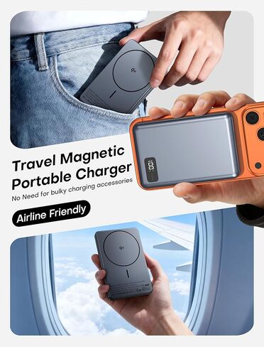 Enyneo Mag.Safe Portable Charger, 10000mAh Battery Pack - Qi2 Certified, 22.5W Fast Charging Wireless Magnetic Power Bank for iPhone 17/ Air/ 16/15/14/13/12 Series, Travel Camping Essential-Grey in Saudi Arabia