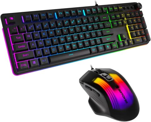 iBUYPOWER Chimera KM10 RGB مجموعة لوحة مفاتيح وماوس للألعاب - أسود in Saudi Arabia