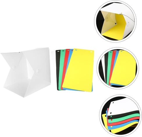 Portable Mini Folding LED Photo Light Box with Double Light Strips and 6 Colored Backdrops, 30cm Medium Photography Tent for Product Shooting and Studio Use in Saudi Arabia
