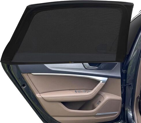 EcoNour Car Side Window Sun Shade (Pack of 2) | Stretchable & Breathable Car Window Screens for Complete Sun & Privacy Protection | Fits Most Truck, SUV and Minivan (XL 46" x 26") in Saudi Arabia