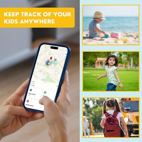 Kids Wristband Compatible with Apple AirTag, Protective Case for GPS Tracker Holder with Nylon Bracelet, Adjustable Anti Lost Watch Band for Toddler Child Elder(Blue) in Saudi Arabia