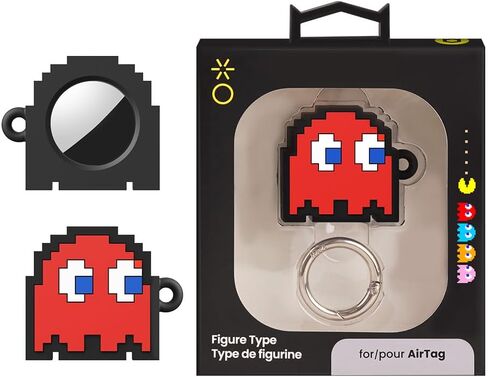 [إصدار محدود] غطاء حماية من السيليكون من سلسلة iFace PAC-MAN متوافق مع Apple AirTag/AirTag 2 [حافظة شخصية لطيفة] [يتضمن مشبك سلسلة مفاتيح] - بلينكي in Kuwait