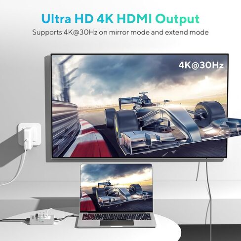 موزع USB C، محول متعدد المنافذ INTPW USB C 5 في 1 مع HDMI 4K، PD 100W، USB A 3.0 5 جيجابت في الثانية و2 USB A 2.0، محول USB C إلى HDMI لجهاز MacBook Air/Pro iPad، كمبيوتر محمول من النوع C in Kuwait