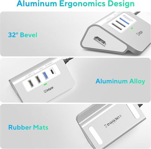 موزع USB C، محول متعدد المنافذ INTPW USB C 5 في 1 مع HDMI 4K، PD 100W، USB A 3.0 5 جيجابت في الثانية و2 USB A 2.0، محول USB C إلى HDMI لجهاز MacBook Air/Pro iPad، كمبيوتر محمول من النوع C in Kuwait
