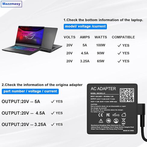شاحن USB C بقوة 100 وات 65 وات متوافق مع Asus ROG Ally X Z1 Ally Dock Xbox Ally/Steam Deck/Legion Go/MSI Claw/Switch1 2/Lite/OLED/ROG Flow X16 X13 Z13 ZenBook 14 14X S13 Zephyrus G16 G14 Strix G18 G16 in Kuwait