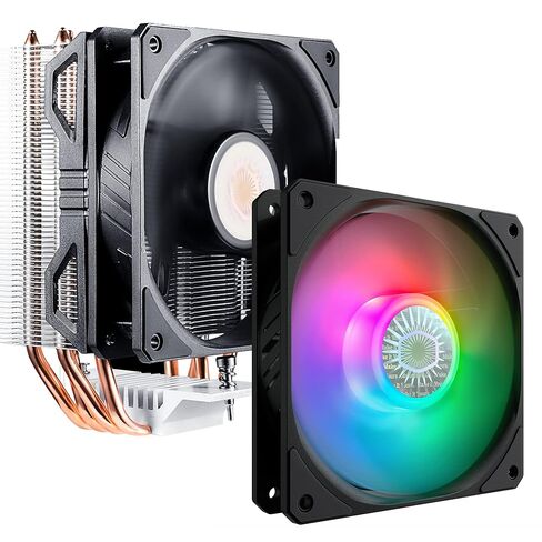 مبرد هواء وحدة المعالجة المركزية Cooler Master Hyper 212 EVO V2، حزمة SickleFlow 120 V2 ARGB، 4 أنابيب حرارية نحاسية للاتصال المباشر، مصابيح LED قابلة للتخصيص ARGB 3-Pin، مروحة PWM، لـ AMD Ryzen/Intel LGA1700/1200 in Saudi Arabia