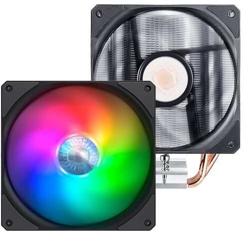 مبرد هواء وحدة المعالجة المركزية Cooler Master Hyper 212 EVO V2، حزمة SickleFlow 120 V2 ARGB، 4 أنابيب حرارية نحاسية للاتصال المباشر، مصابيح LED قابلة للتخصيص ARGB 3-Pin، مروحة PWM، لـ AMD Ryzen/Intel LGA1700/1200 in Saudi Arabia
