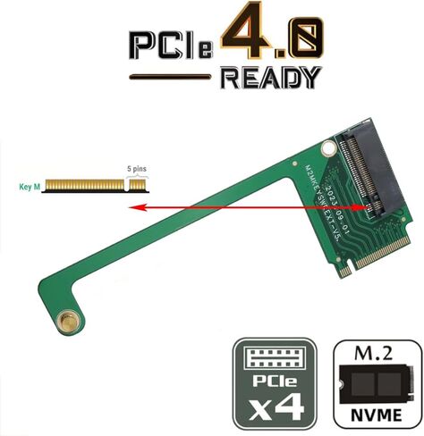 MEETOOT PCIe 4.0 M2 Adapter with Screwdriver Set 90 Degree 2230 to 2280mm SSD Upgrade Extension Adapter Electronics Computers Accessories in Saudi Arabia
