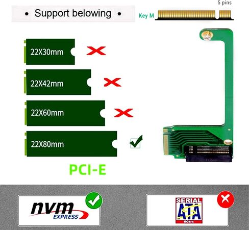 MEETOOT PCIe 4.0 M2 Adapter with Screwdriver Set 90 Degree 2230 to 2280mm SSD Upgrade Extension Adapter Electronics Computers Accessories in Saudi Arabia