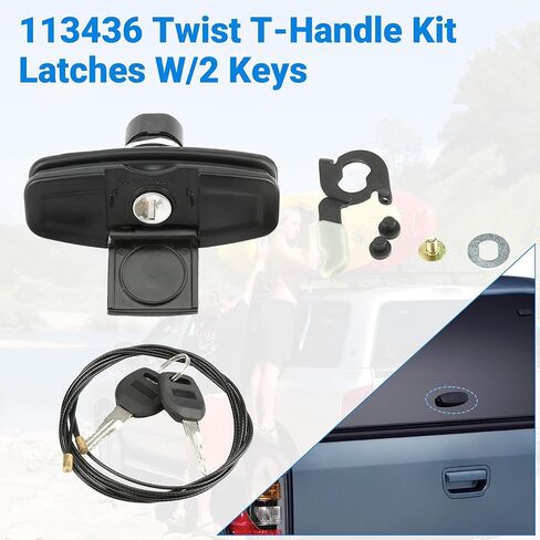 113436 Black Twist Handle Kit for Leer Truck Caps 100XQ, 100XL, 100XR and TSC700 Tonneau with Cables and 2 Keys in Saudi Arabia