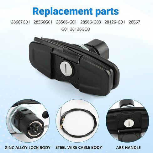 113436 Black Twist Handle Kit for Leer Truck Caps 100XQ, 100XL, 100XR and TSC700 Tonneau with Cables and 2 Keys in Saudi Arabia