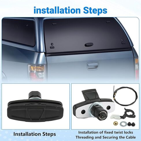 113436 Black Twist Handle Kit for Leer Truck Caps 100XQ, 100XL, 100XR and TSC700 Tonneau with Cables and 2 Keys in Saudi Arabia